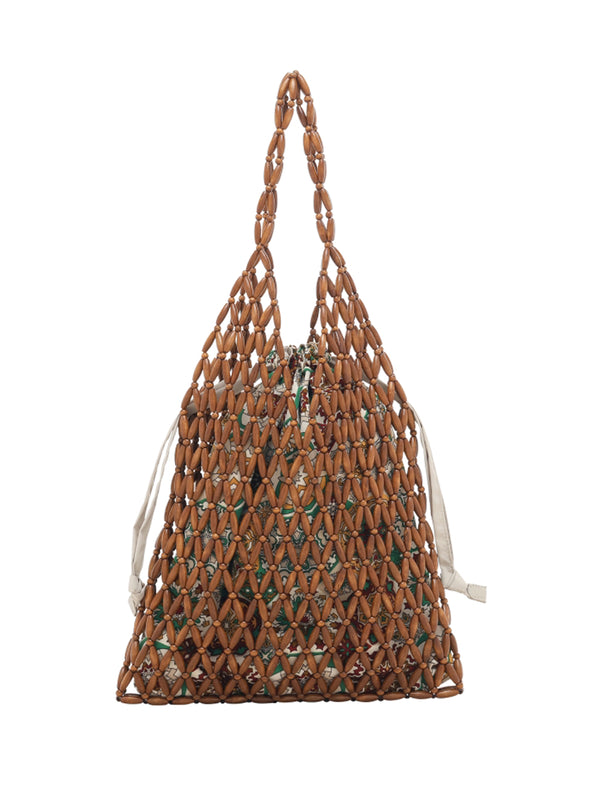 ウッドビーズバッグ