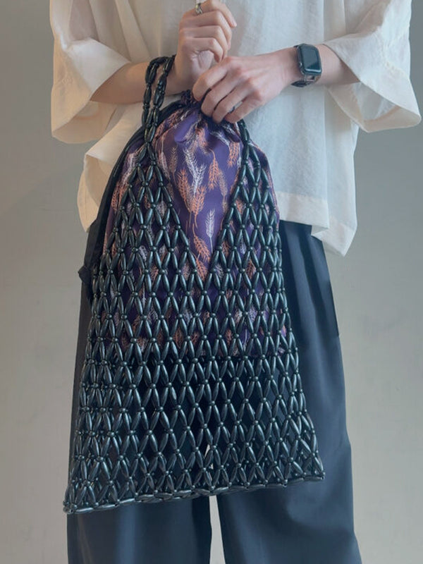 ウッドビーズバッグ