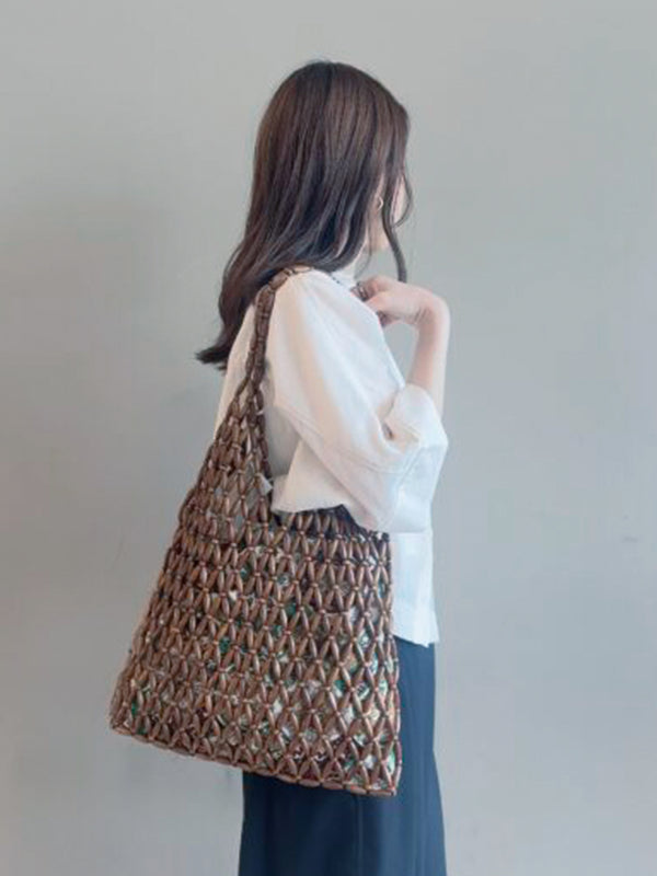 ウッドビーズバッグ