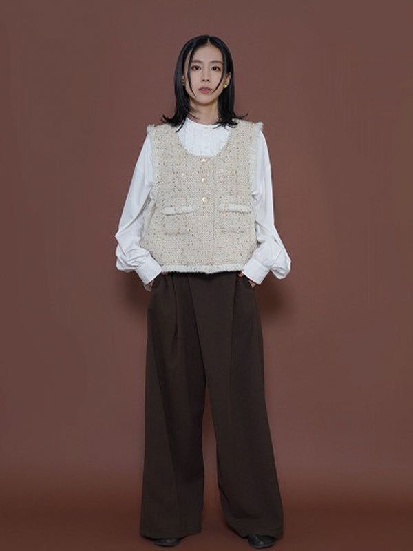 ランダムラメツィードオープンベスト