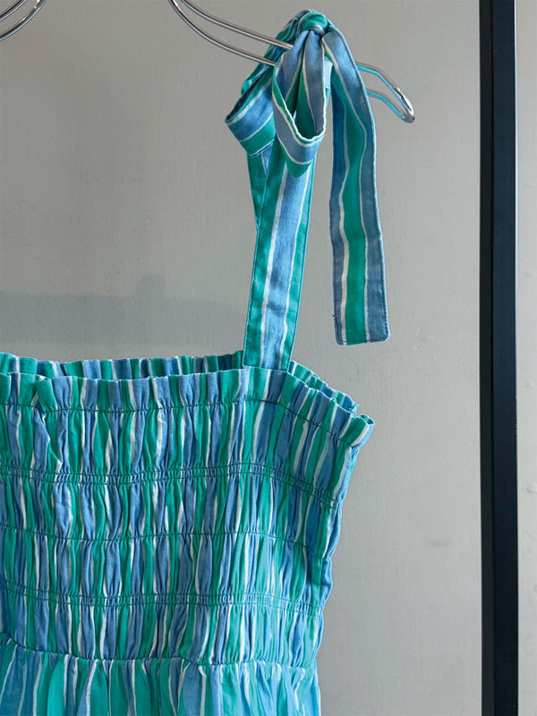 Cotton Wave Stripe Print Shiring Top