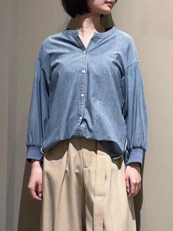 スタンドカラーシャツ