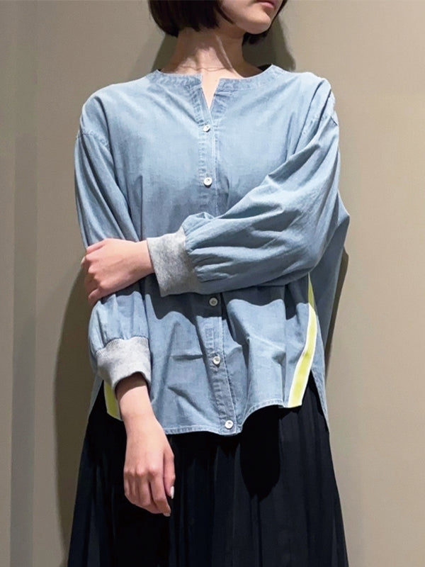 スタンドカラーシャツ