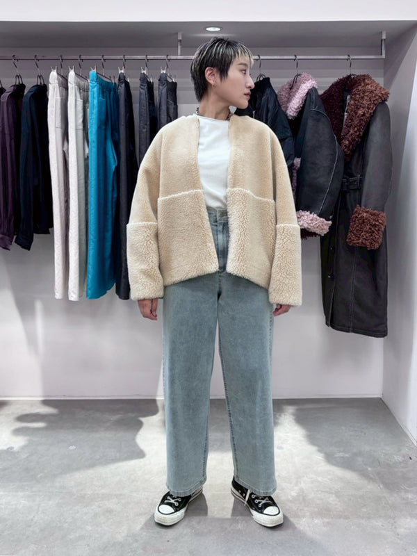 reversible no collar coat