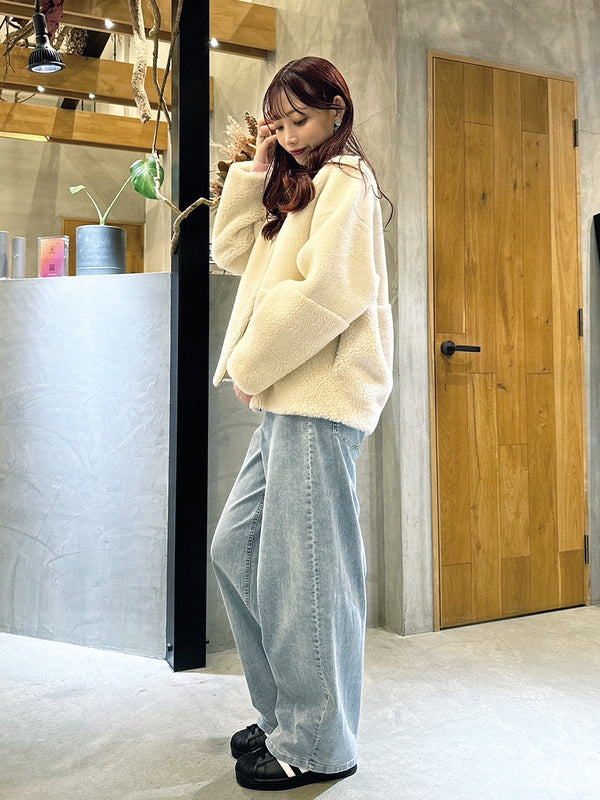 reversible no collar coat
