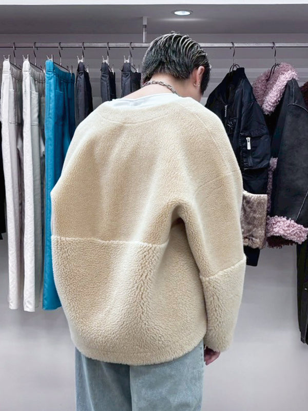 reversible no collar coat