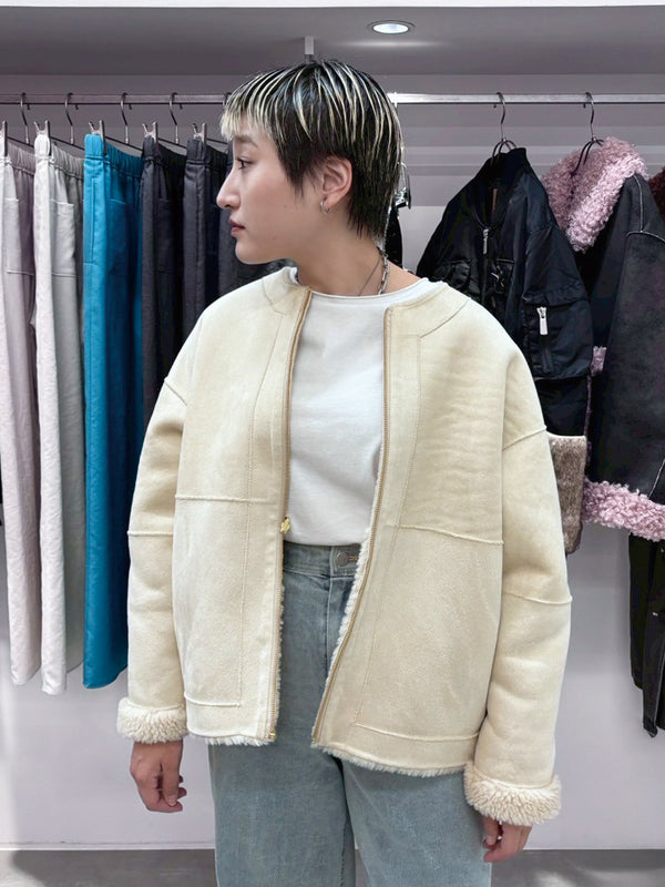 reversible no collar coat