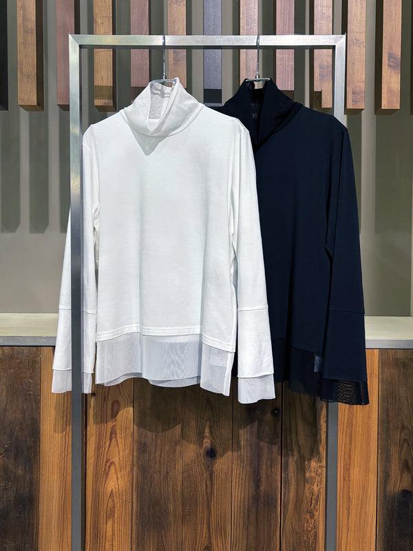 異素材切替カットソー