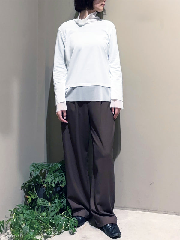 異素材切替カットソー