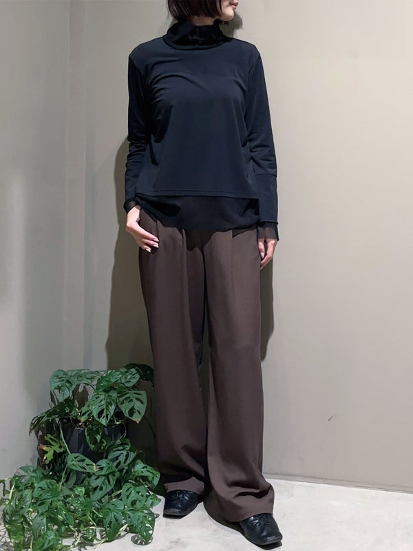 異素材切替カットソー