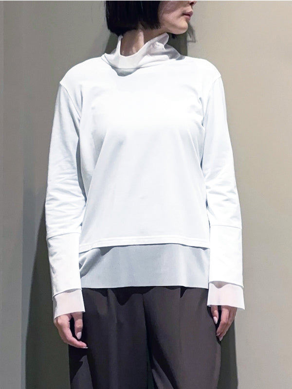 異素材切替カットソー