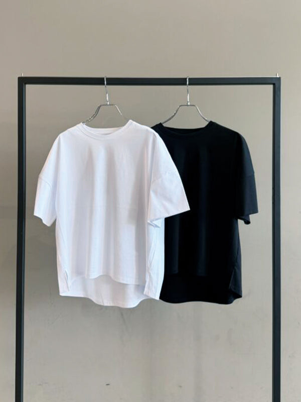 シルケットコットン　ワイドシルエットT シャツ
