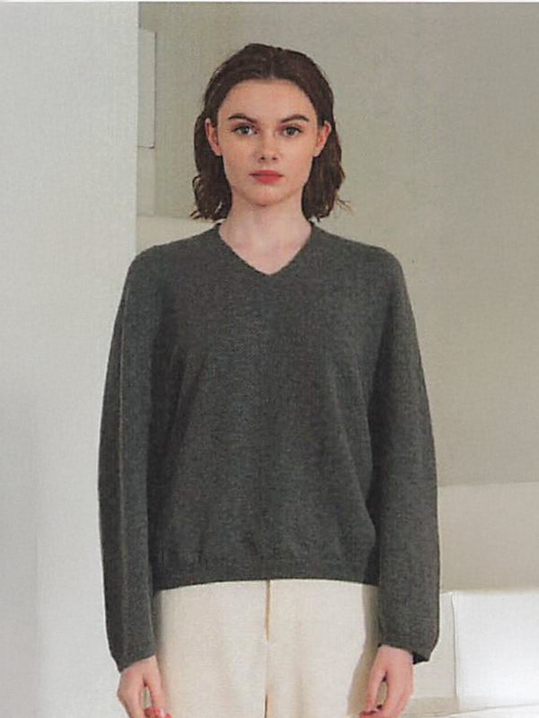 100%ウールホールガーメントＶネックPO