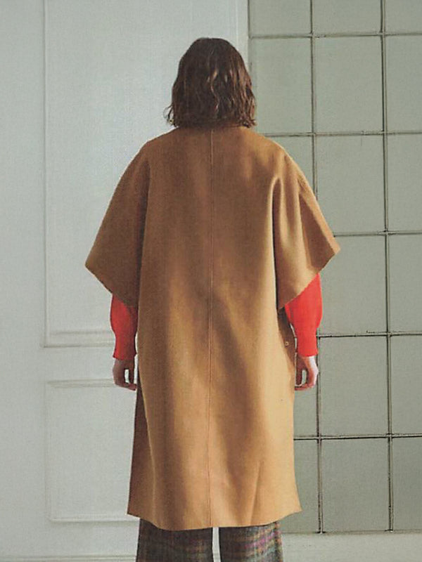 100%ウールリバーポンチョコート