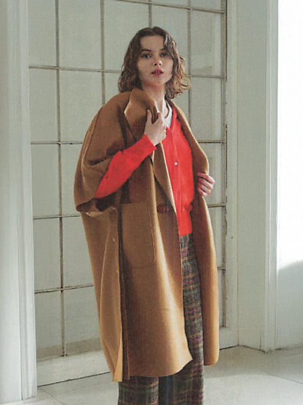 100%ウールリバーポンチョコート