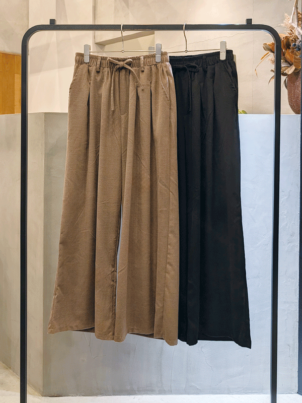 ウールブレンドインプリ2タックワイドパンツ