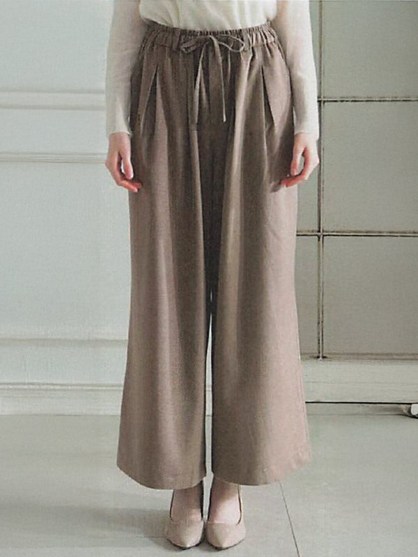 ウールブレンドインプリ2タックワイドパンツ