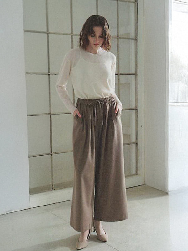 ウールブレンドインプリ2タックワイドパンツ