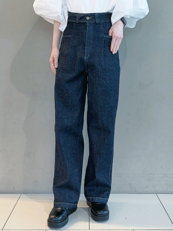 side belt denim pants