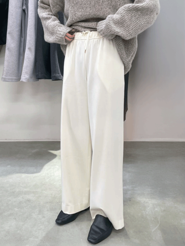 カシミヤタッチ両面起毛ドロストパンツ