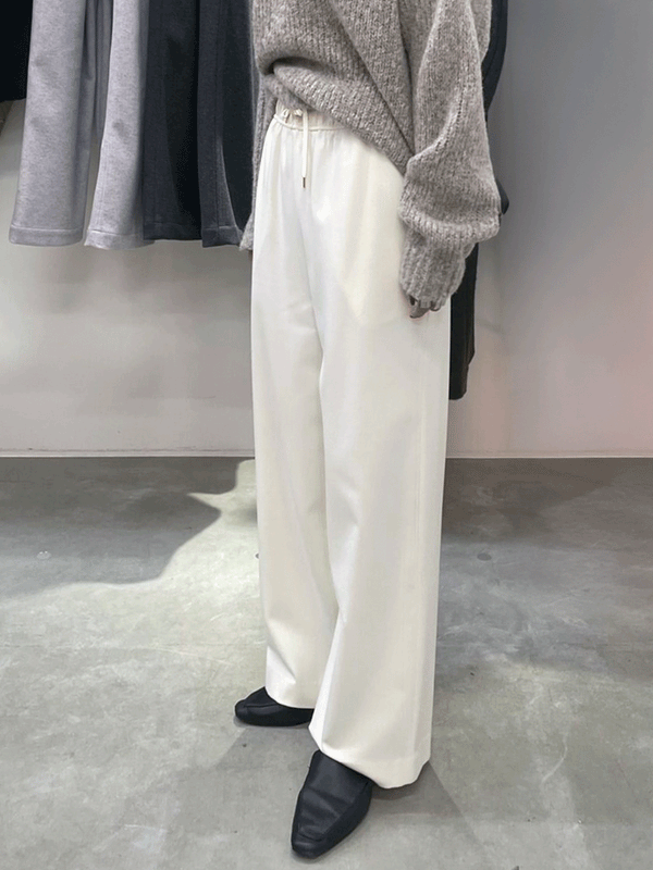 カシミヤタッチ両面起毛ドロストパンツ