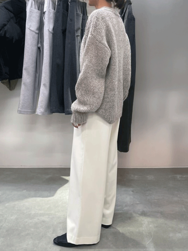 カシミヤタッチ両面起毛ドロストパンツ