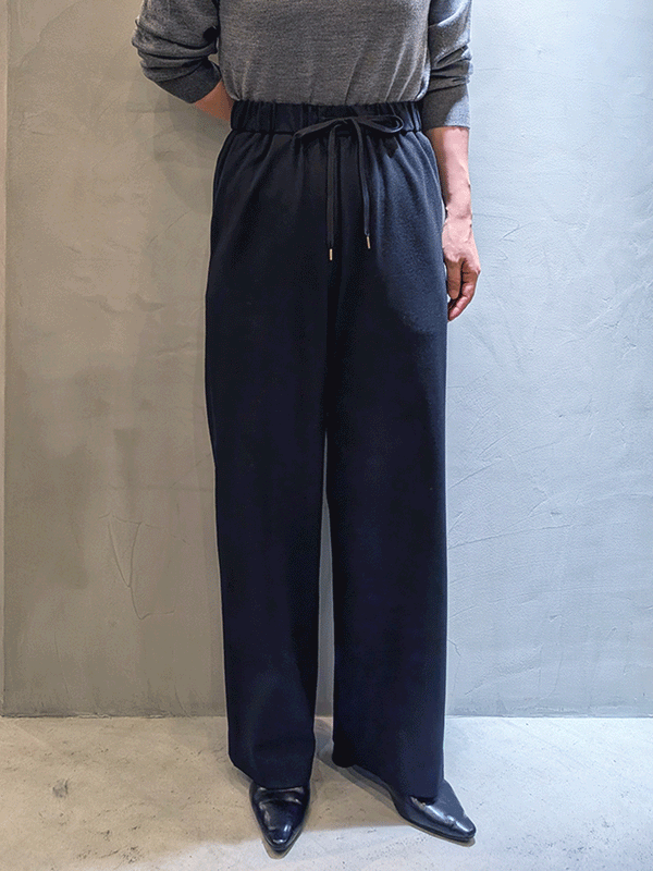カシミヤタッチ両面起毛ドロストパンツ