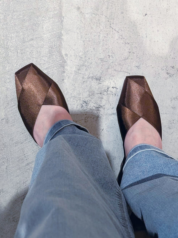 Cross Satin mules