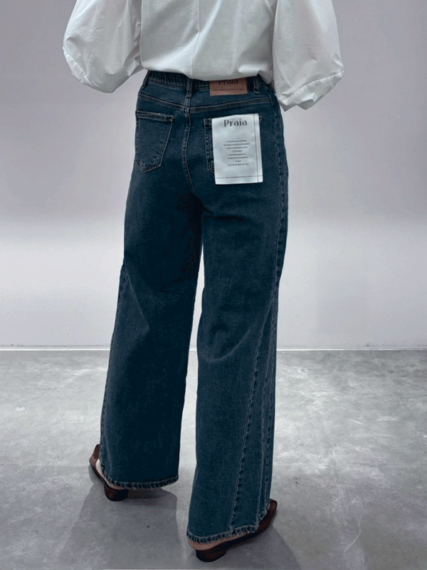 サイド切り替えセミワイドデニム