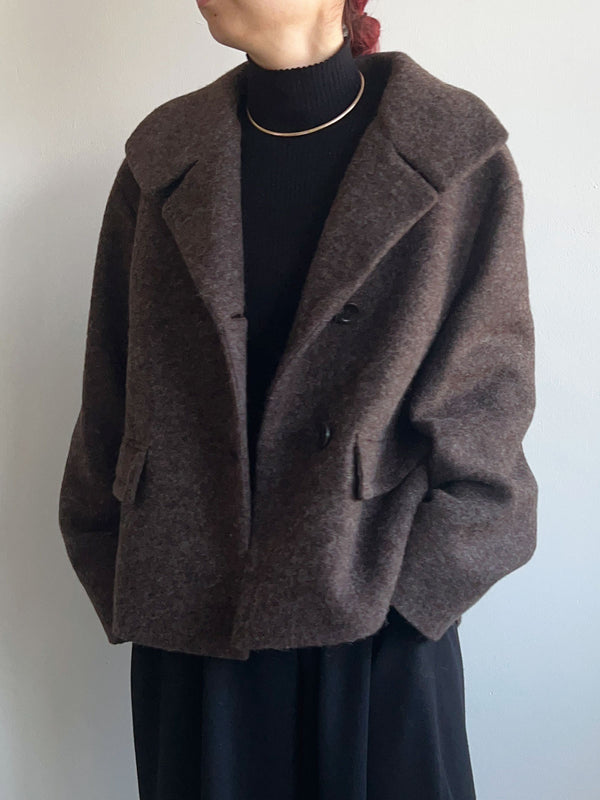 sliver knit short coat
