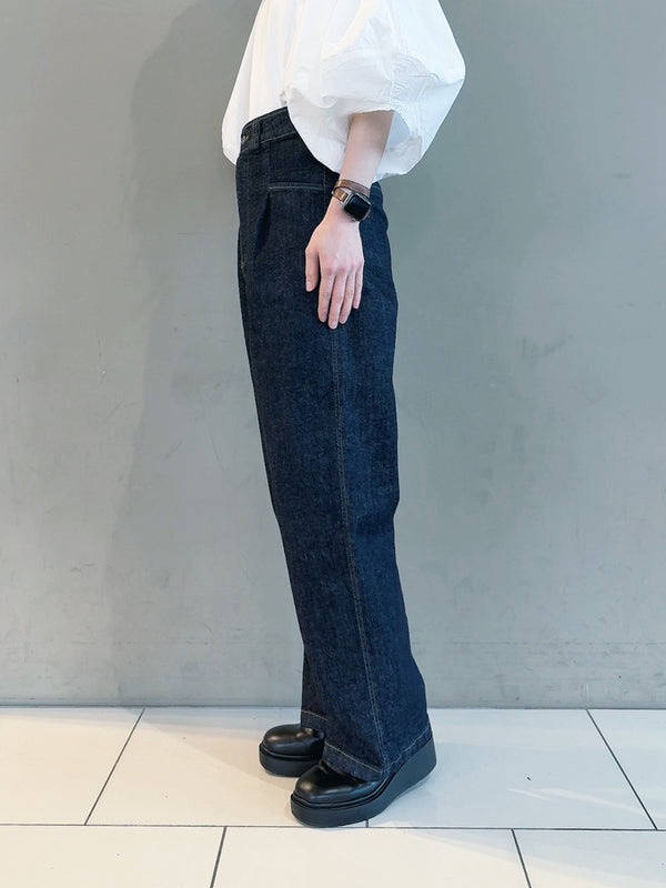 side belt denim pants