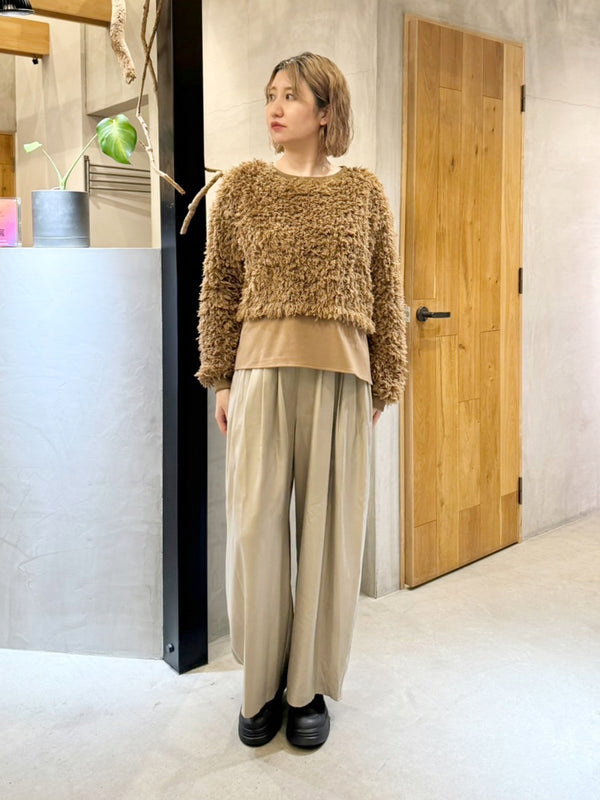 ラメシャギーボアブラウス