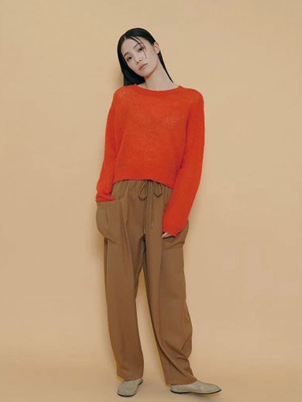 ウールモヘア配色ショートPO