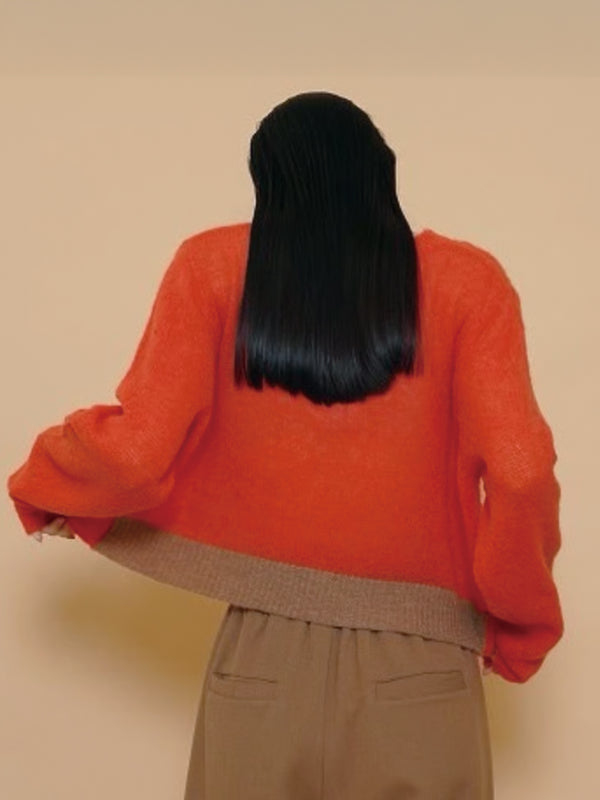 ウールモヘア配色ショートPO