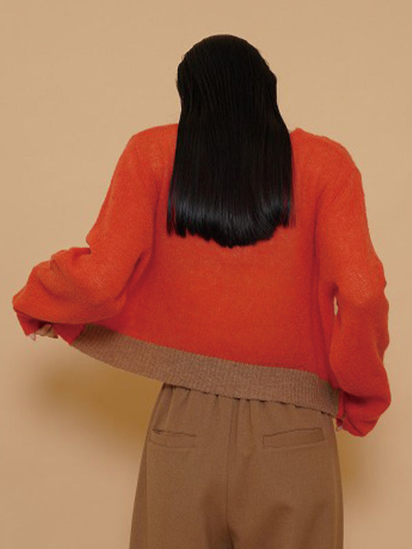 ウールモヘア配色ショートPO