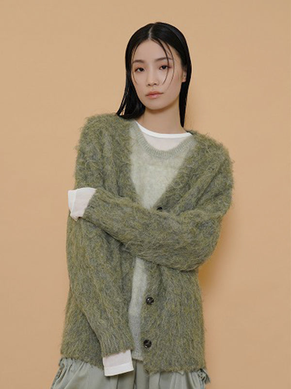 ロングシャギーカーデ