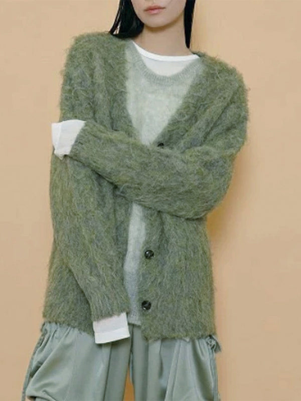 ロングシャギーカーデ