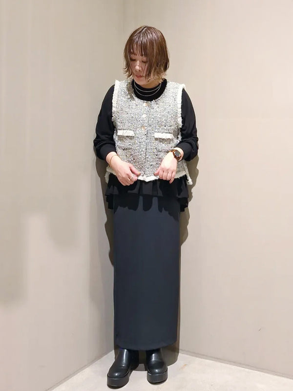 ランダムラメツィードオープンベスト