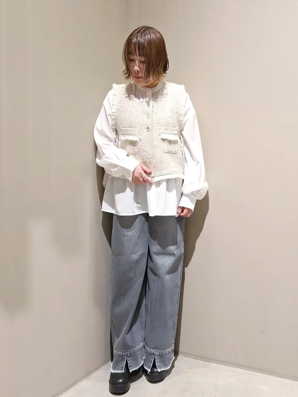 ランダムラメツィードオープンベスト