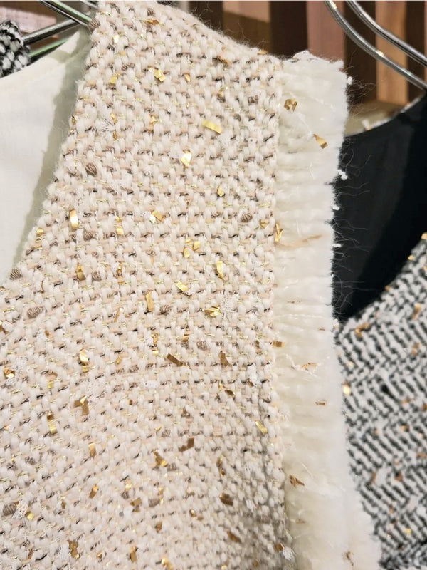 ランダムラメツィードオープンベスト