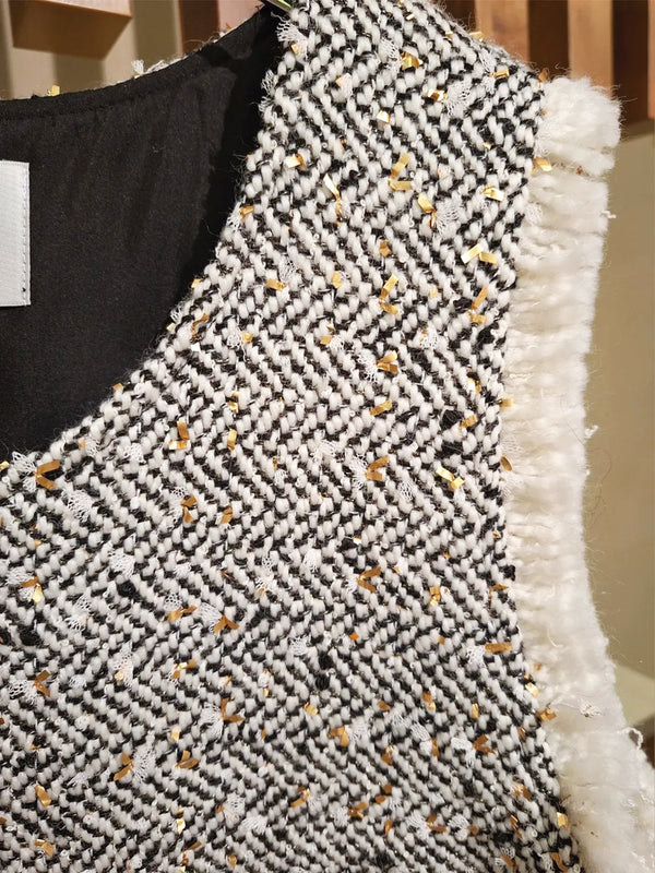 ランダムラメツィードオープンベスト