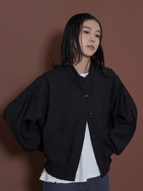 ワイドスリーブウーリーショートブルゾン