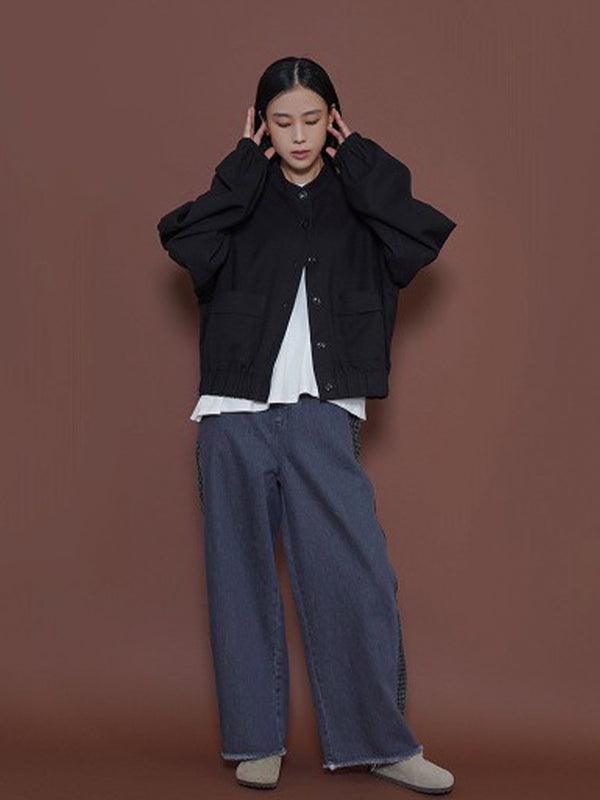 ワイドスリーブウーリーショートブルゾン