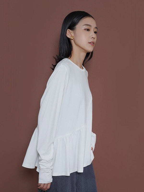 アシメギャザーウォームTOPS