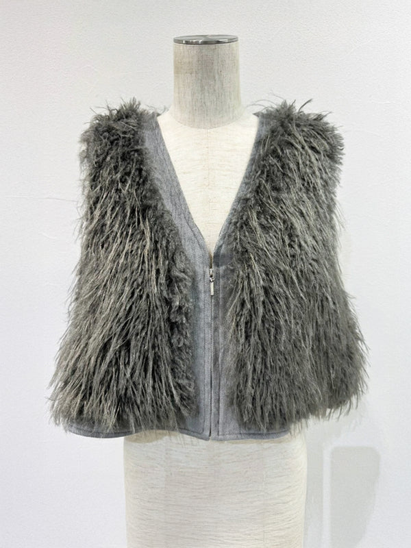 MIXファーZIPベスト