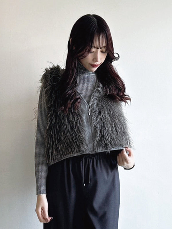 MIXファーZIPベスト