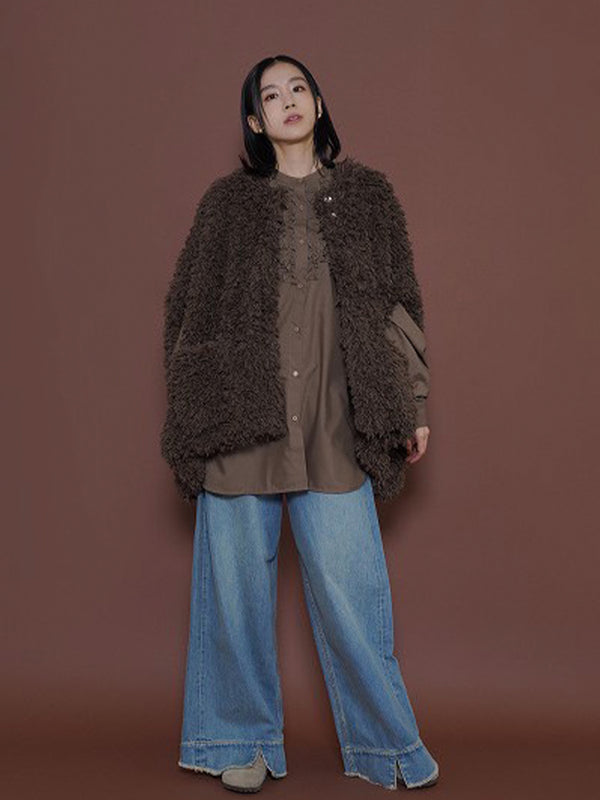 ラメシャギーポンチョ