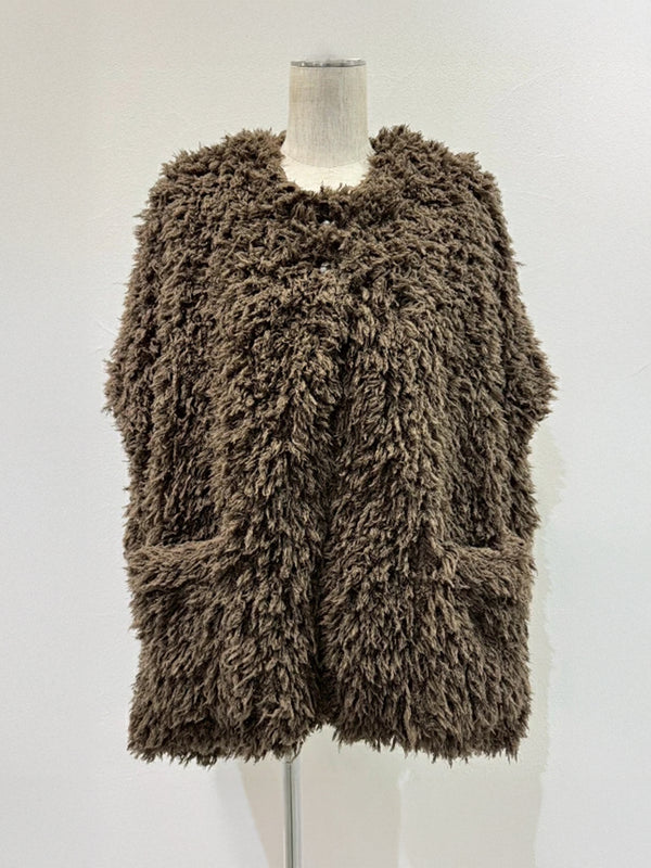 ラメシャギーポンチョ