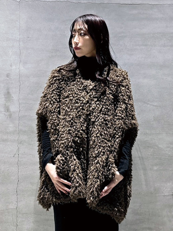 ラメシャギーポンチョ