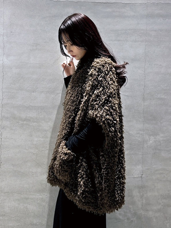 ラメシャギーポンチョ